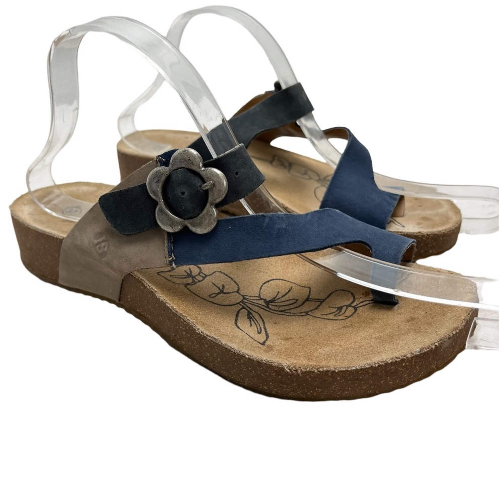 JOSEF SEIBEL Genuine Leather Suede Toe Ring Sandals Flip Flops Slides Shoes 37